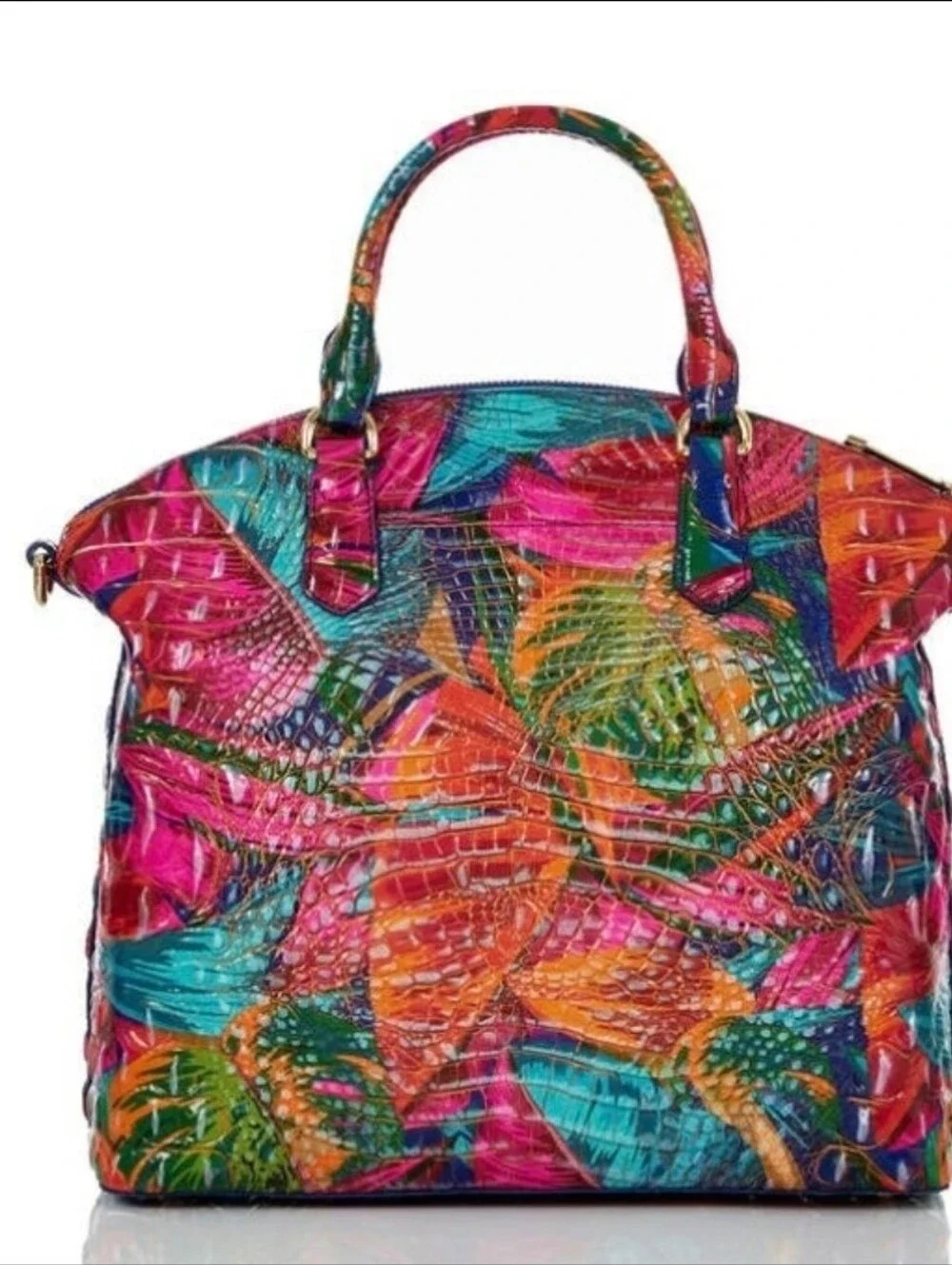 🌸▪️Brahmin▪️ Large Duxbury Lush Melbourne Multicolor Tropical Print Satchel